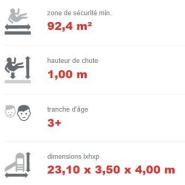 Tyrolienne 20m en acier inoxydable avec plateforme - Conforme EN1176 - Référence BT21008_3