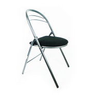 Chaise pliante métallique d'occasion - piétement tube métal chromé - usage professionnel - pratique et résistante_3