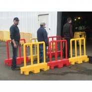 Barrière de sécurité amovible - Lot de 15 - Plast'Up Rotomoulage - Coloris rouge à lester - Longueur 100 cm, Hauteur 100 cm_3