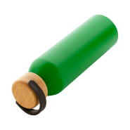 Bouteille en aluminium - 600 ml - couvercle en bambou - couleur verte - 150 g_3