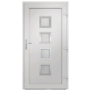 Vidaxl porte d'entrée blanc 88x200 cm pvc 3187843_3