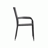 Chaise de jardin margarita rotin synthétique noir – MTF – empilable – 3exn0028_3