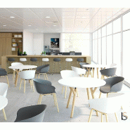 Table de collectivité ronde Nexos - Mobel Linea - 100, Blanc_3