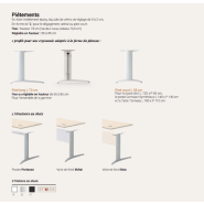 Bureau open space moderne avec pieds réglables en hauteur - Gamme Prem's Columbia - Plateau personnalisable_3