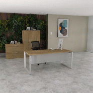 Bureau droit individuel Star - Mobel Linea - 180, Alu, Oui_0