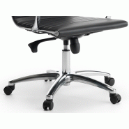 Fauteuil de direction Glasgow - Revêtement PVC noir - Structure et piètement chromés - Mécanisme oscillant_3