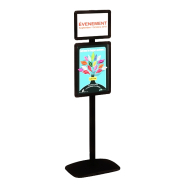 Porte-affiche Cadro-Clic® A4 + A3 sur pied - H 133 cm noir - Réf : 214015NR - Kit complet avec socle lesté 6 kg_3