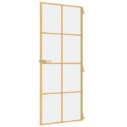 Vidaxl porte intérieure mince doré 83x201,5 cm verre trempé aluminium 155141_3