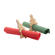 Set de 4 ronds de serviette en forme de sapin de Noël - contreplaqué de bambou - couleur naturelle_3