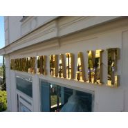 Lettrage 3D en métal finition bronze brossé