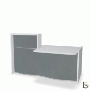 Banque d'accueil compacte WAVE avec plateau bas - MDD - 157, Gris brillant, Droite_0
