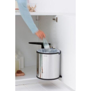 Built-in Bin -15 litres Brabantia - Poubelle encastrable pratique en acier brillant - Volume S (15 L)_3
