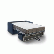 Canapé lit express COLOSSE - Couchage 140 cm - Matelas 22 cm mémoire de forme - Velours bleu marine - Convertible rapide_3