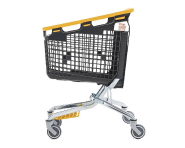 Chariot de Supermarché 160L - Base en acier zingué - Panier en polypropylène gris foncé RAL 7021 - Roulettes diamètre 120mm - Normes TUV_3