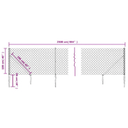 Vidaxl clôture à mailles losangées avec piquet d'ancrage vert 1x25 m 153929_3