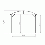 Abri camping car ouvert essentiel / structure en acier / toiture arrondie en plastique / 3.8 x 3.22 m_3
