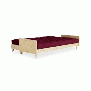 Canapé 3 places convertible Indie - Style scandinave - Futon Bordeaux - Couchage 130x190 cm - Marque Karup_3