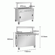 Buffet central mobile avec plaque chauffante 3 x GN 1/1 - Buffalo - JB186_3