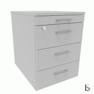 Caisson mobile 3 tiroirs  + 1 plumier  - QUADRIFOGLIO - Gris_3