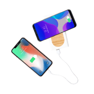 Power bank en PLA et bambou - 8000 mAh - Chargeur rapide sans fil 15 W - USB et USB-C_3