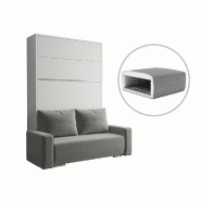 FALCON SOFA - Armoire lit escamotable avec canapé et rangements intégrés - Couchage 140 x 200 cm - LED et sommier 34 lattes_3