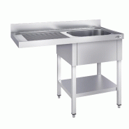 Plonge Inox 1 bac avec passage lave-vaisselle - P 700 - GGM - 1400 mm bac à droite_3