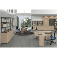 Bureau de direction design industriel BELAIR - pieds métal, bois mélaminé, finitions modernes, livraison rapide_3