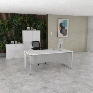 Bureau droit individuel Star - Mobel Linea - 140, Alu, Blanc, Oui_0
