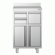 Meuble inox pour machine à café - 600 x 600 mm - 2 tiroirs - Knock box_3