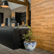 Wallart planches d'aspect de bois chêne de récupération marron rouille 432696_3