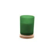 Bougie parfumée en cire végétale - support en verre dépoli avec couvercle en bambou - 120g_3