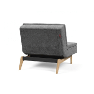 Fauteuil design convertible Dublexo Eik - Lit 90x115 cm - Pieds chêne naturel - Tissu Twist Charcoal_3
