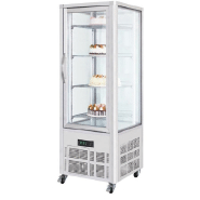 Vitrine à pâtisserie sur roulettes avec 4 côtés vitrés_3