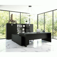Bureau monochrome TAK avec rangement intégré - Mobel Linea - 245, Droite, Noir_0
