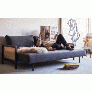 Canapé design Art Déco convertible Narvi - Innovation Living - lit 200x140 cm - tissu Kenya dark grey_3