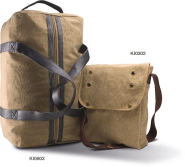 Sac de voyage vintage en canvas - Réf: KI0603 - Kimood - Look rétro avec anses en PVC et finitions vieux cuivre_3