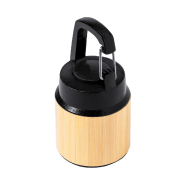 Lampe de poche en bambou - plastique ABS - LED COB avec mousqueton - piles bouton incluses_3