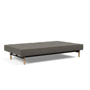Canapé-lit Innovation Living Splitback Styletto - Convertible en lit 115x210 cm - Pieds chêne naturel - Tissu Flashtex Dark Grey_3
