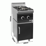 Cuisinière à gaz - 10 kW - 2 brûleurs - incl. Soubassement avec 1 porte  - Mario 700 | GGM -GHK473M-GK466T_3