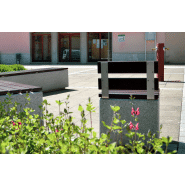 Chaise Kube P UM372SLP - béton préfabriqué gris granite avec lattes en bois tropical traité_3