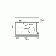 Fourneau wok 3 bruleurs l 1090 avec rideau d'eau asia ii cr  BERTRAND - jumbo_3