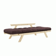 Banquette méridienne convertible futon BEBOP - Pin naturel - Coloris marron - Couchage 75x200 cm - Karup_3