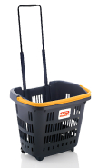Panier à roulettes 34 litres - anse en couleurs - 2 roues - charge 25kg_3