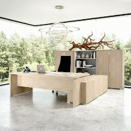 Bureau monochrome TAK avec rangement intégré - Mobel Linea - 205, Acacia clair, Gauche_0