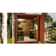 Cuisine en container de 8 pieds avec finition brute extérieure