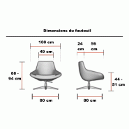 Fauteuil Lounge pivotant Storn - Mobel linea. - Bleu, Standard_3