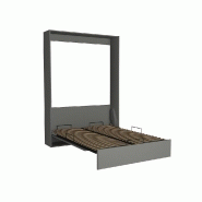 Lit escamotable Dynamo gris mat - couchage 140 x 200 cm avec rangements intégrés_3