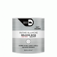 Patine poutre et lambris Relook Bois MAISON DECO - Blanche mat - 0.5L - Effet blanchi et film protecteur_3
