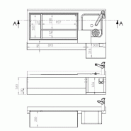 Table réfrigérante bar/boissons 2 tiroirs 1 porte - 1,6 x 0,6 m - 235 litres_3