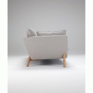 Canapé HOME 3 places - Gris clair - Piétement en chêne massif verni clair - Design scandinave_3